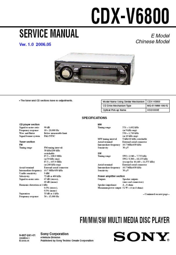 CDX-V6800 Ver.1.0